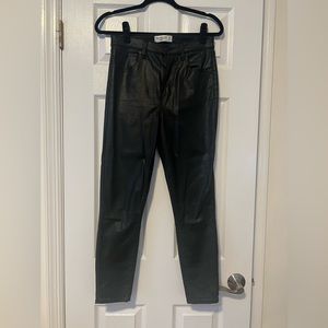 Abercrombie Super Skinny Ankle High Rise Shiny/Leather Effect Pant